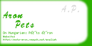 aron pets business card